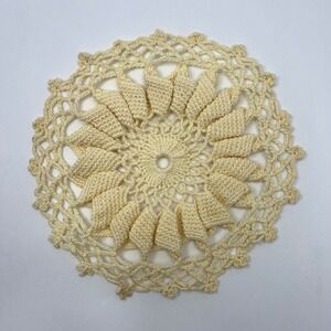 Handmade Crochet Doily Popcorn Pineapple‎ Stitch 7" Vintage Lace Cottage Grandma
